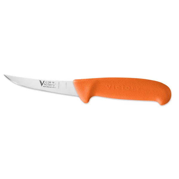victory knives short curved boning knife orange